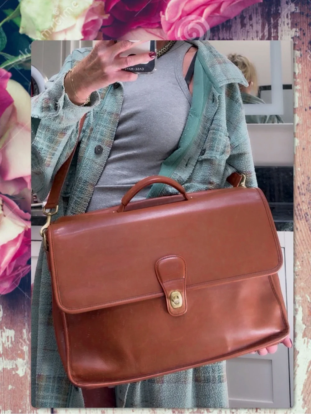 VINTAGE COACH BRITISH TAN MULTI-COMPARTMENT BRIEF / BRIEFCASE MESSENGER BAG 0542